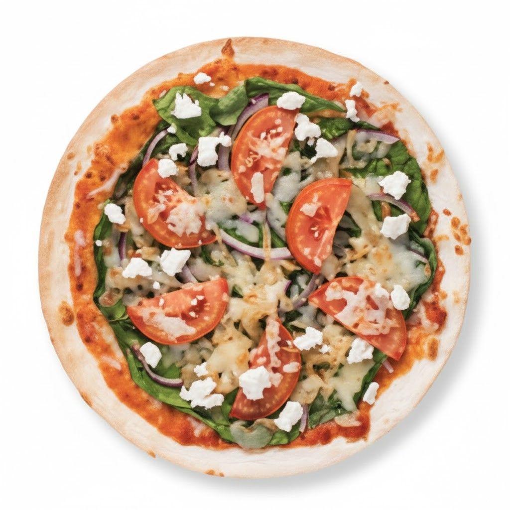 Spinach Feta Tortilla Pizza