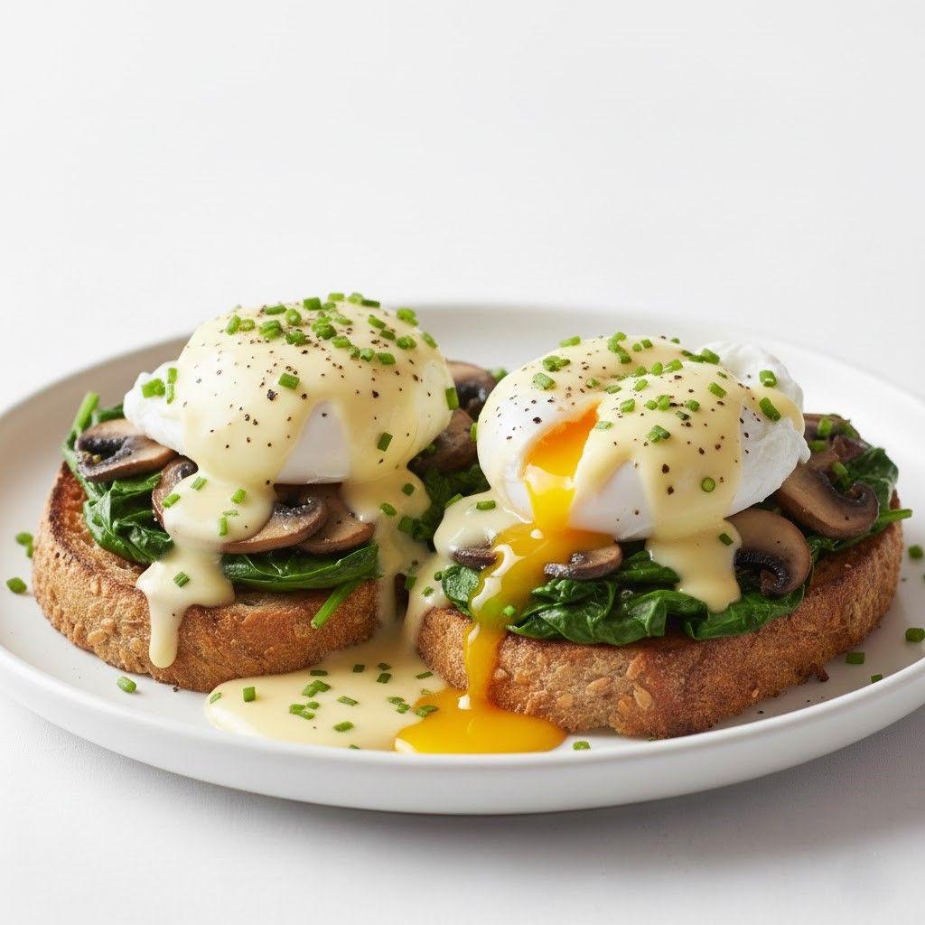 Eggs Benedict With Mushroom & Spinach