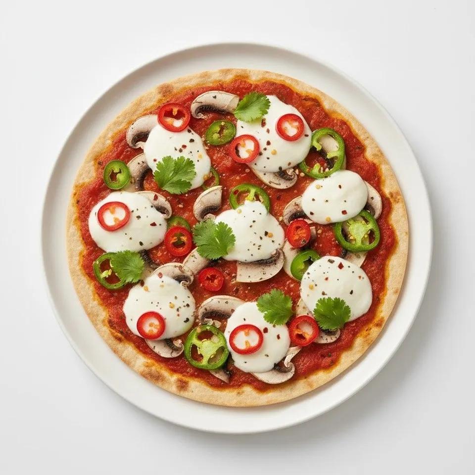 Mushroom Chilli Tortilla Pizza