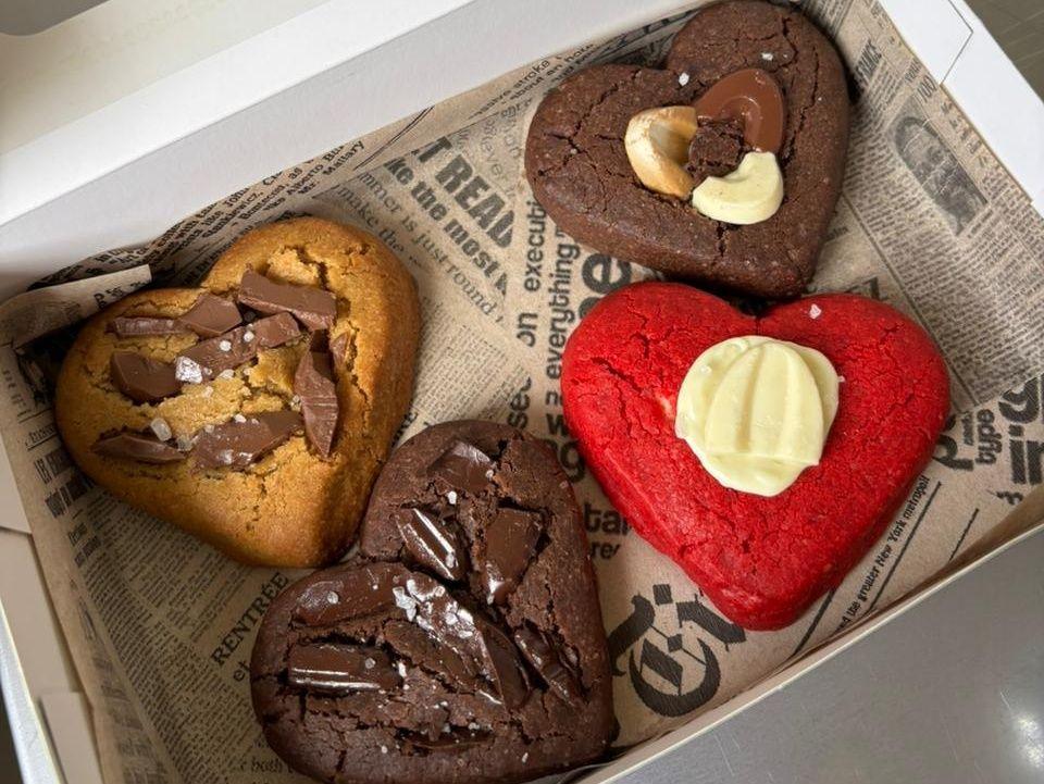 Box de 4 cookies cœur