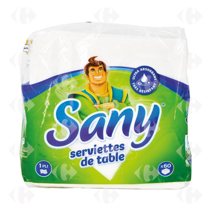 Sany Papier Serviettes de Table 60 pièces.