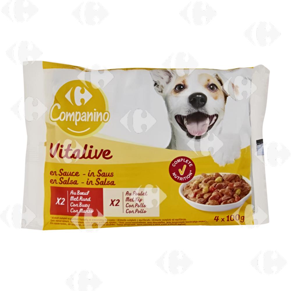 Pâtée pour Chien Adulte au Bœuf & Poulet Carrefour.