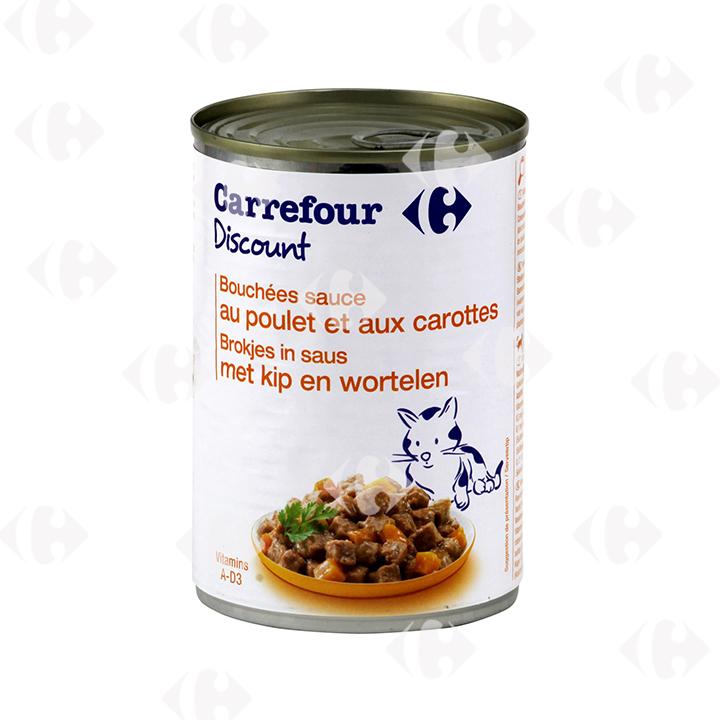 Pâtée au Poulet et Carottes pour Chats Carrefour Blanc 400g