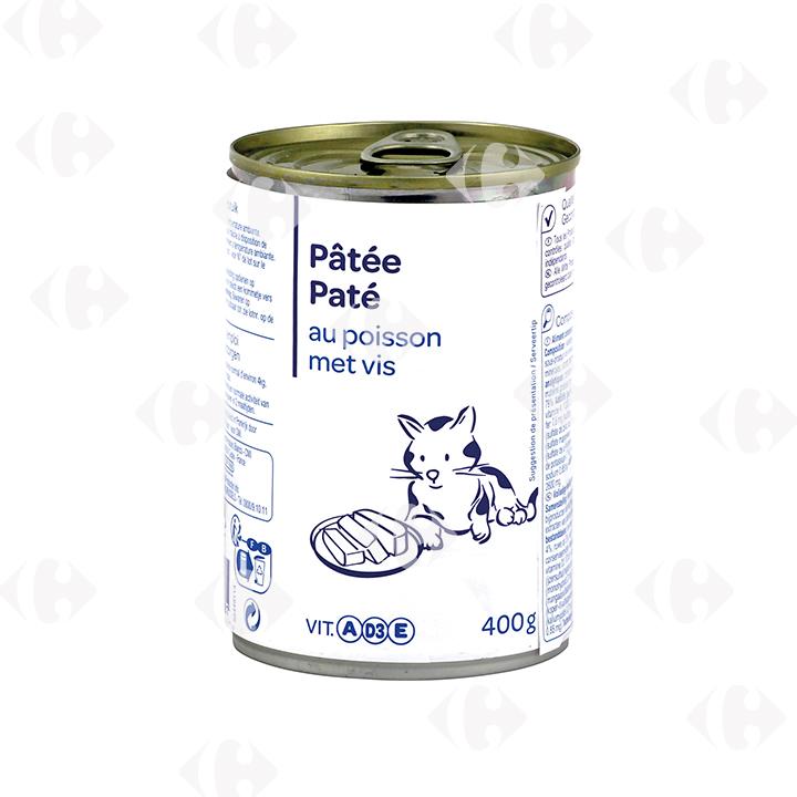 Pâtée au Poisson pour Chats Carrefour Blanc 400g