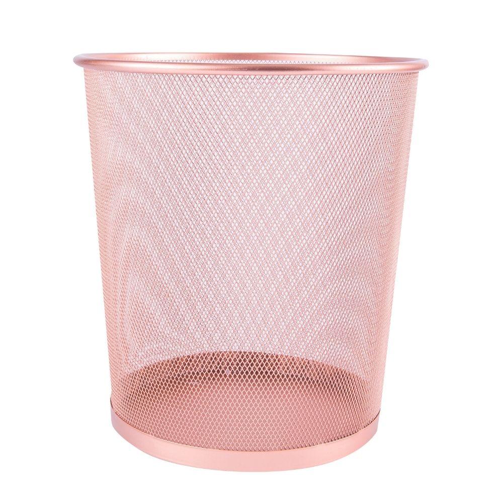 Corbeille à Papier Maille Or Rose