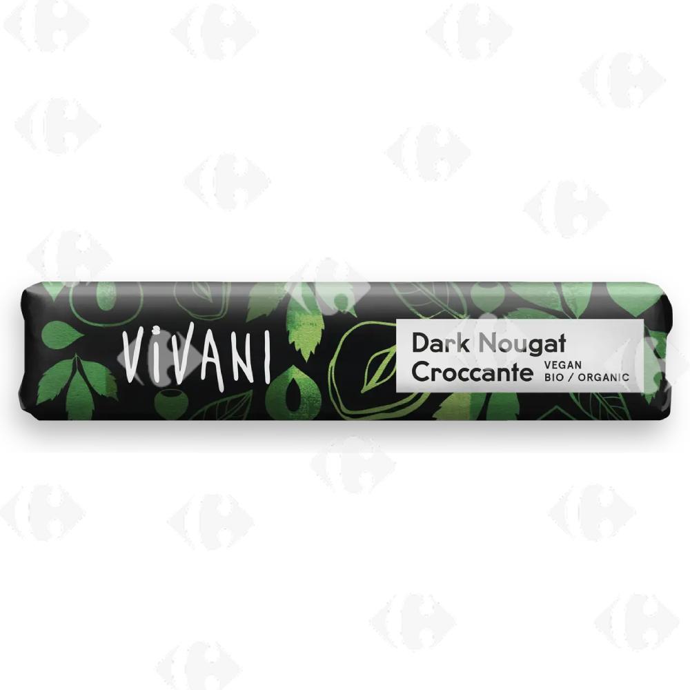 Barre de Nougat Noir Bio Croquante Vivani 35g
