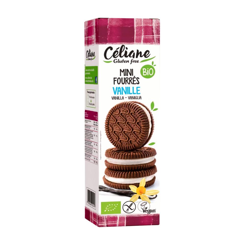 Mini Biscuit Fourré Vanille sans Gluten Celiane 125g.