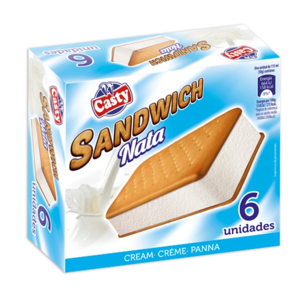 Pack Glace Sandwich Crème Casty 6 unités 115ml