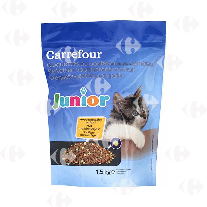 Croquettes au Poulet et aux Carottes pour Chats Juniors Carrefour 1,5kg