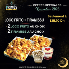 LOCO FRITO + TIRAMISSU :2 LOCO FRITO AU CHOIX + 2 TIRAMISSU AU CHOIX