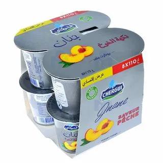 Yaourt Ferme Saveur Pêche Jnane 8X110G - Chergui