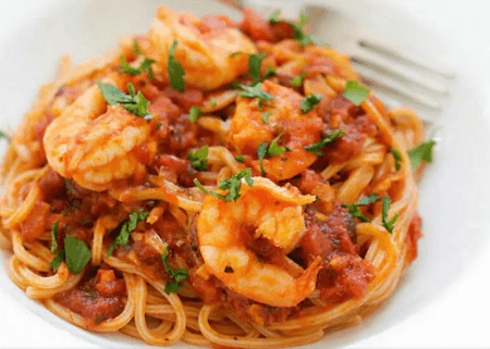 Spaghetti aux crevettes