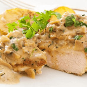Escalope à la crème aux champignons