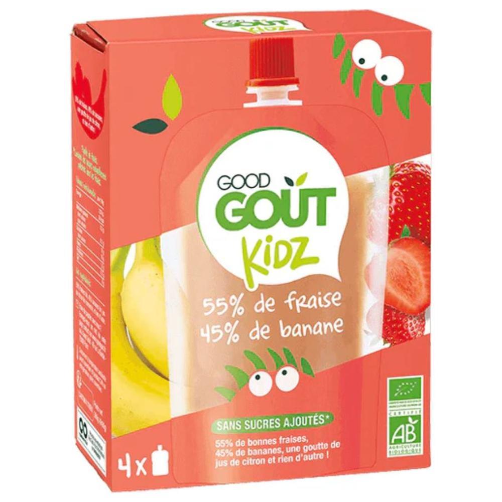 Gourdes Fraise Banane Good Goût Bio 4 unités 90g