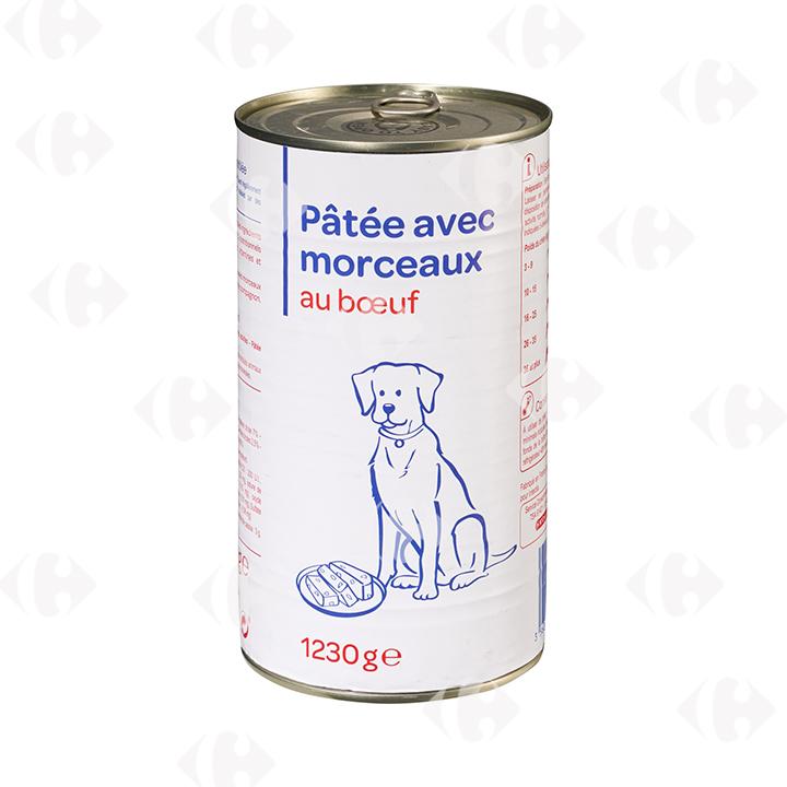 Pâtée au Bœuf pour Chiens Carrefour Blanc 1,25kg