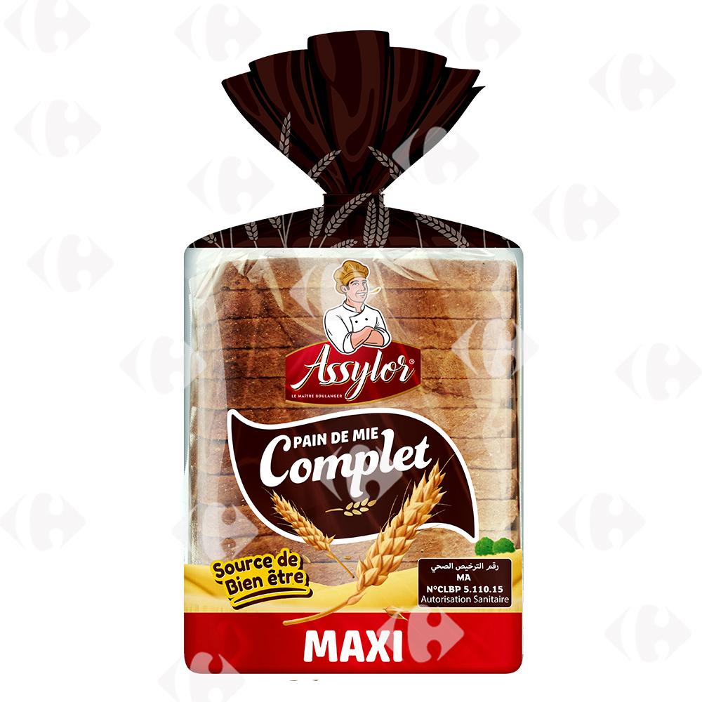 Pain de Mie Familial Complet Assylor 15 tranches 520g.