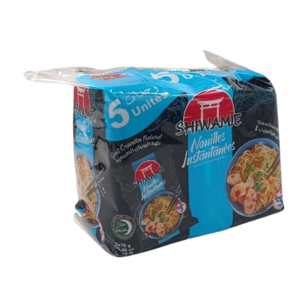 Nouilles Instantanées Crevettes Shiwamie 5x70g