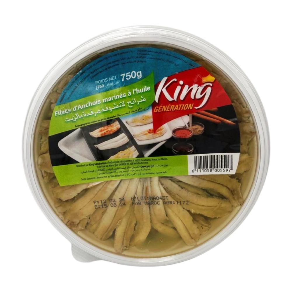 Filets d'Anchois Marinés à l'Huile King Génération 750g