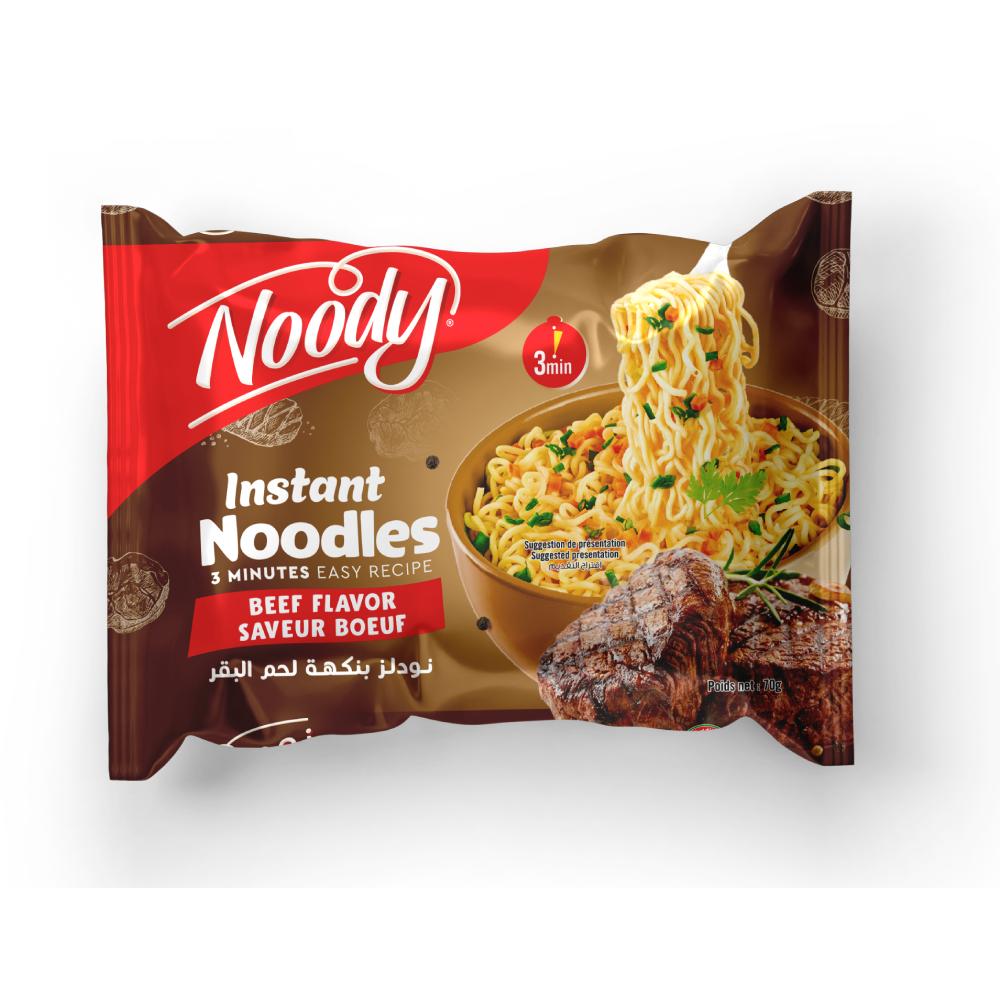 Lot nouilles saveur bœuf Noody 5x70g.