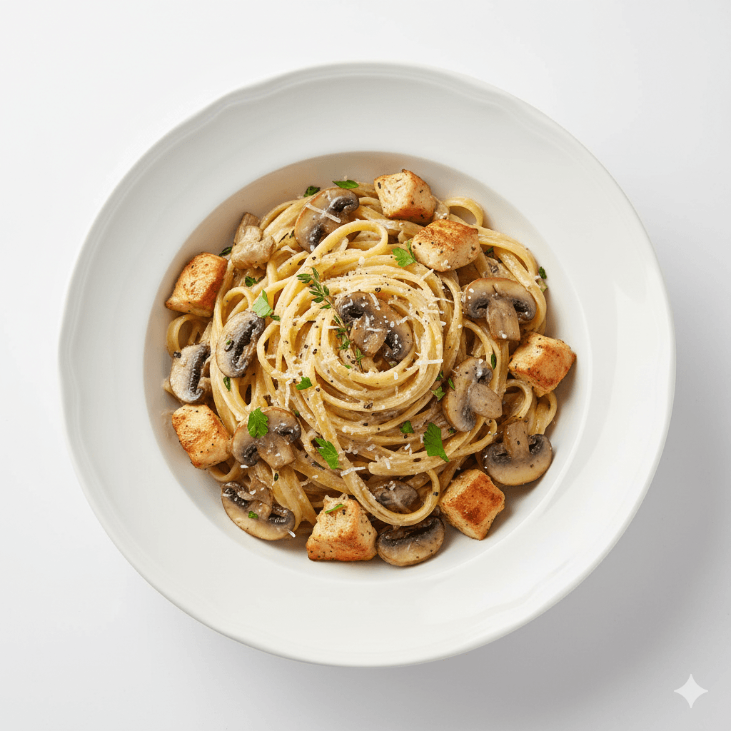Pasta poulet champignons