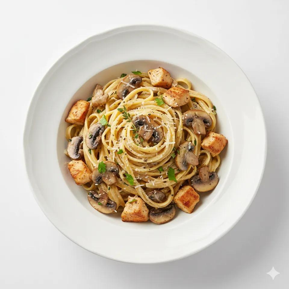 Pasta poulet champignons