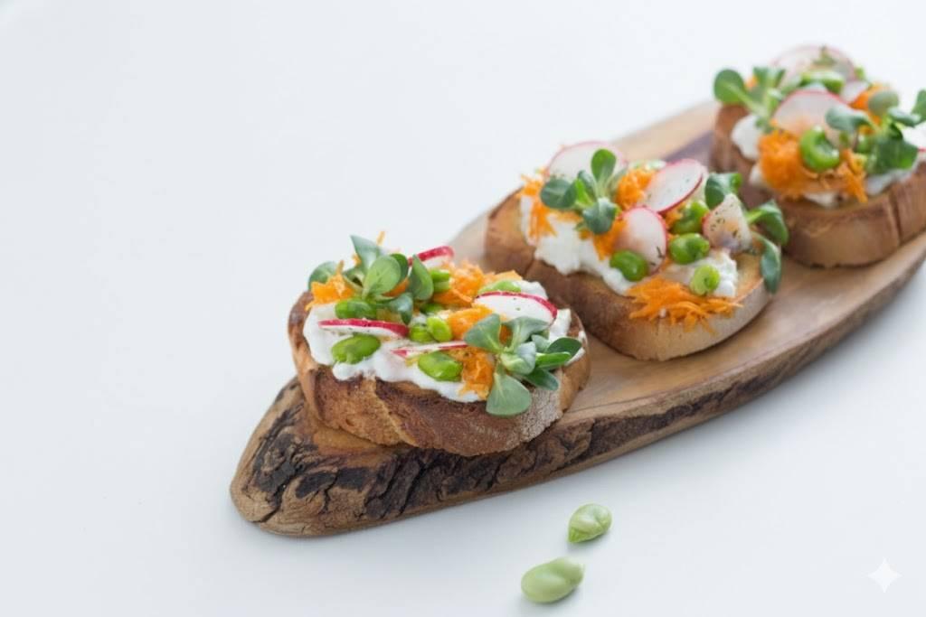 Bruschetta burrata au fruit de saison