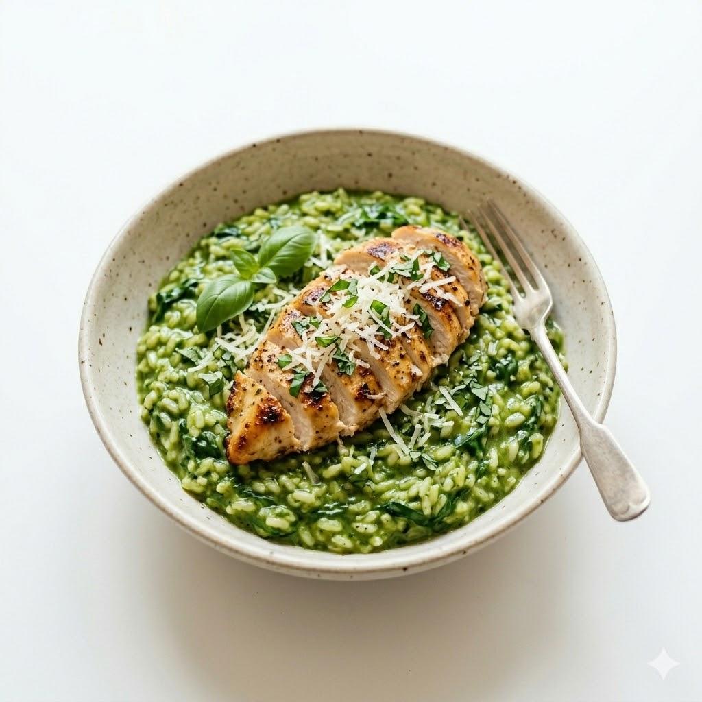 Risotto verde au poulet
