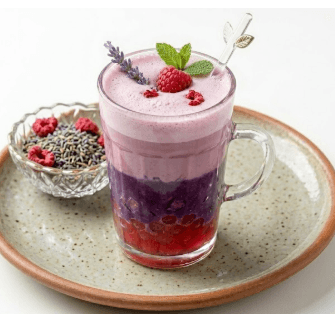 UBE latte aux perles de framboise