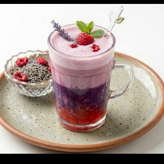 UBE latte aux perles de framboise