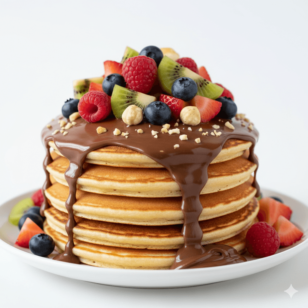 Pancake with seasonal fruit and Nutella