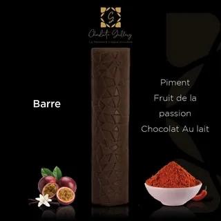 Barre chocolat lait piment fruit de la passion