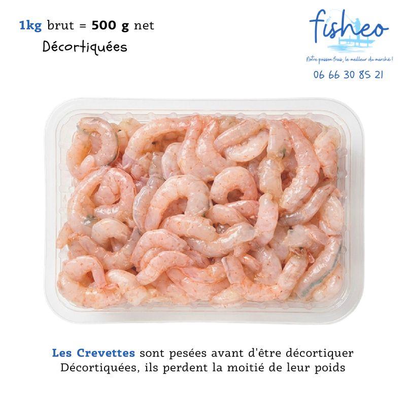 Crevettes décortiquées (500g net)