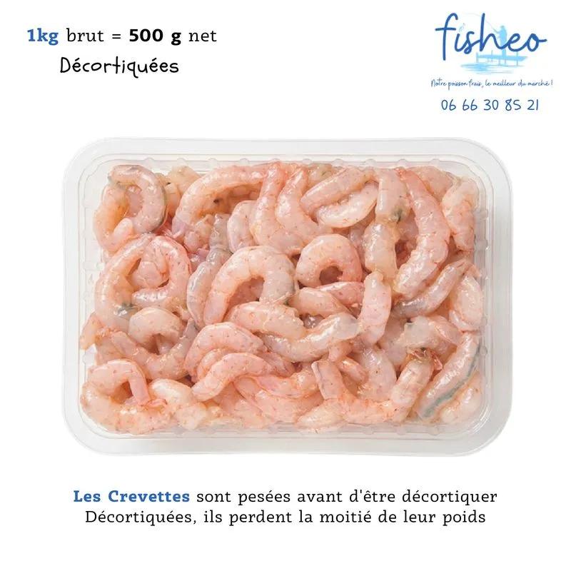 Crevettes décortiquées (500g net)