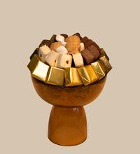 Gold glass cup with stand p