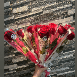 15 fleurs individuelles avec emballage