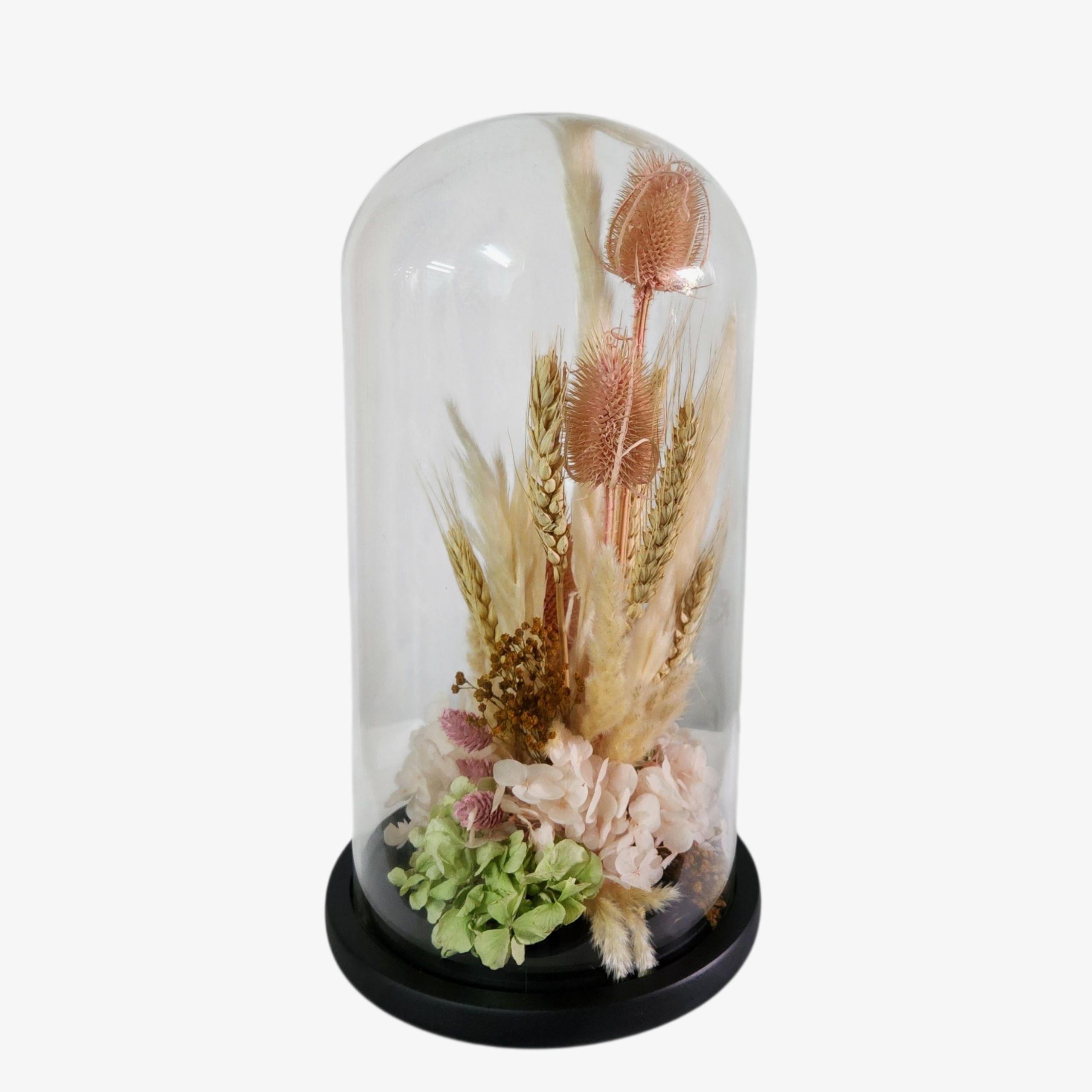Cloche de fleurs séchées