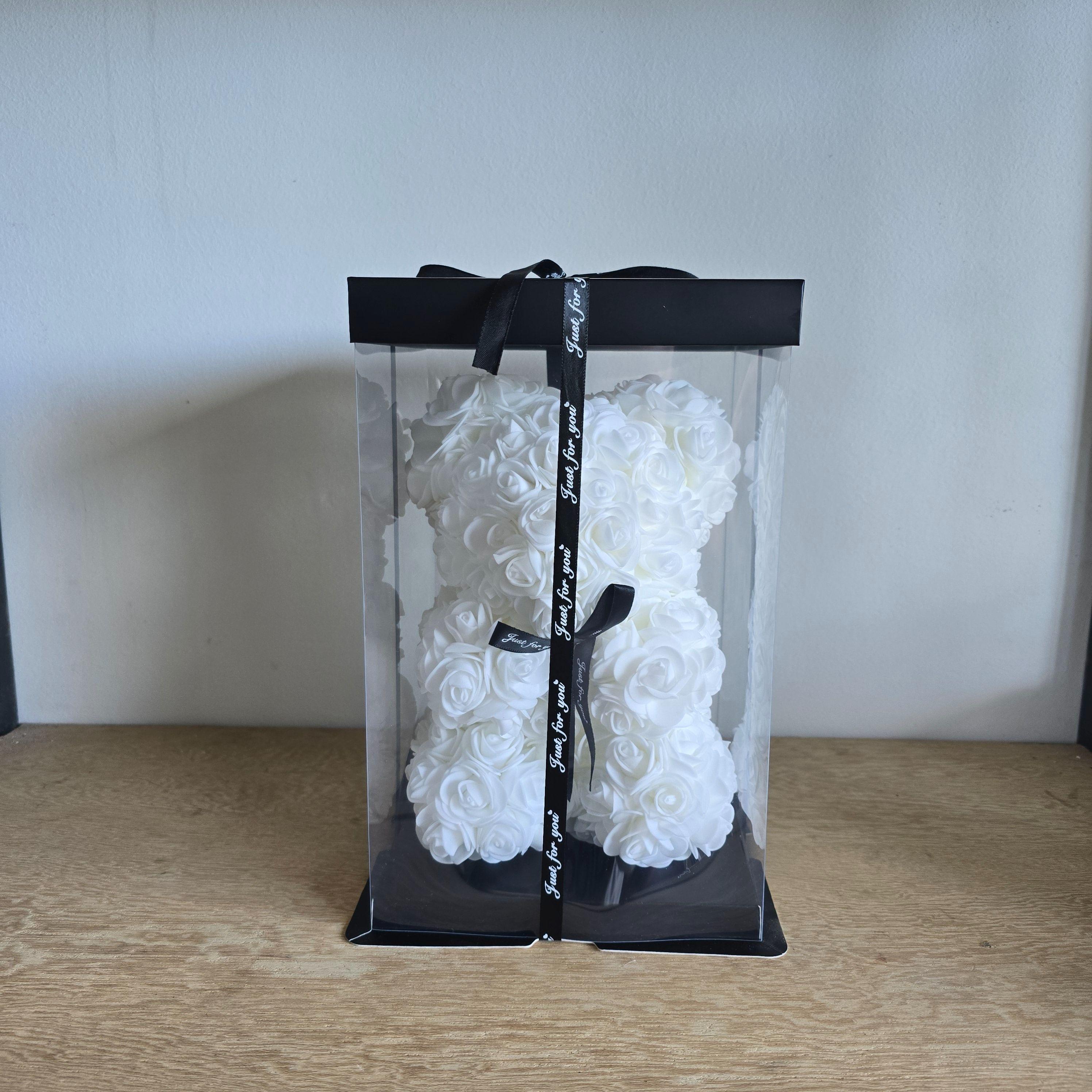 Teddy rose blanche artificielle