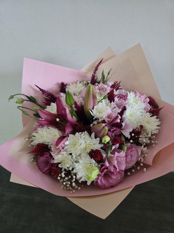Bouquet De Fleurs Mix Rose Et Bl