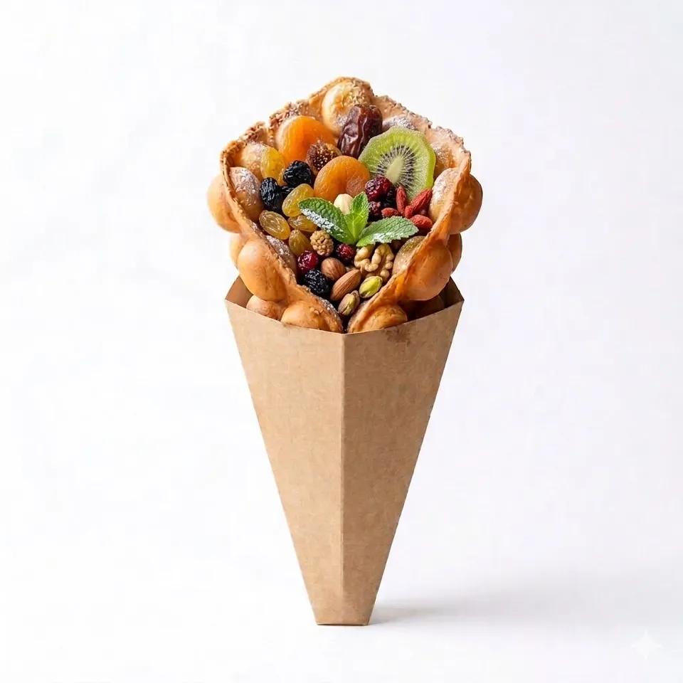 Dried Fruit Bubble Waffle