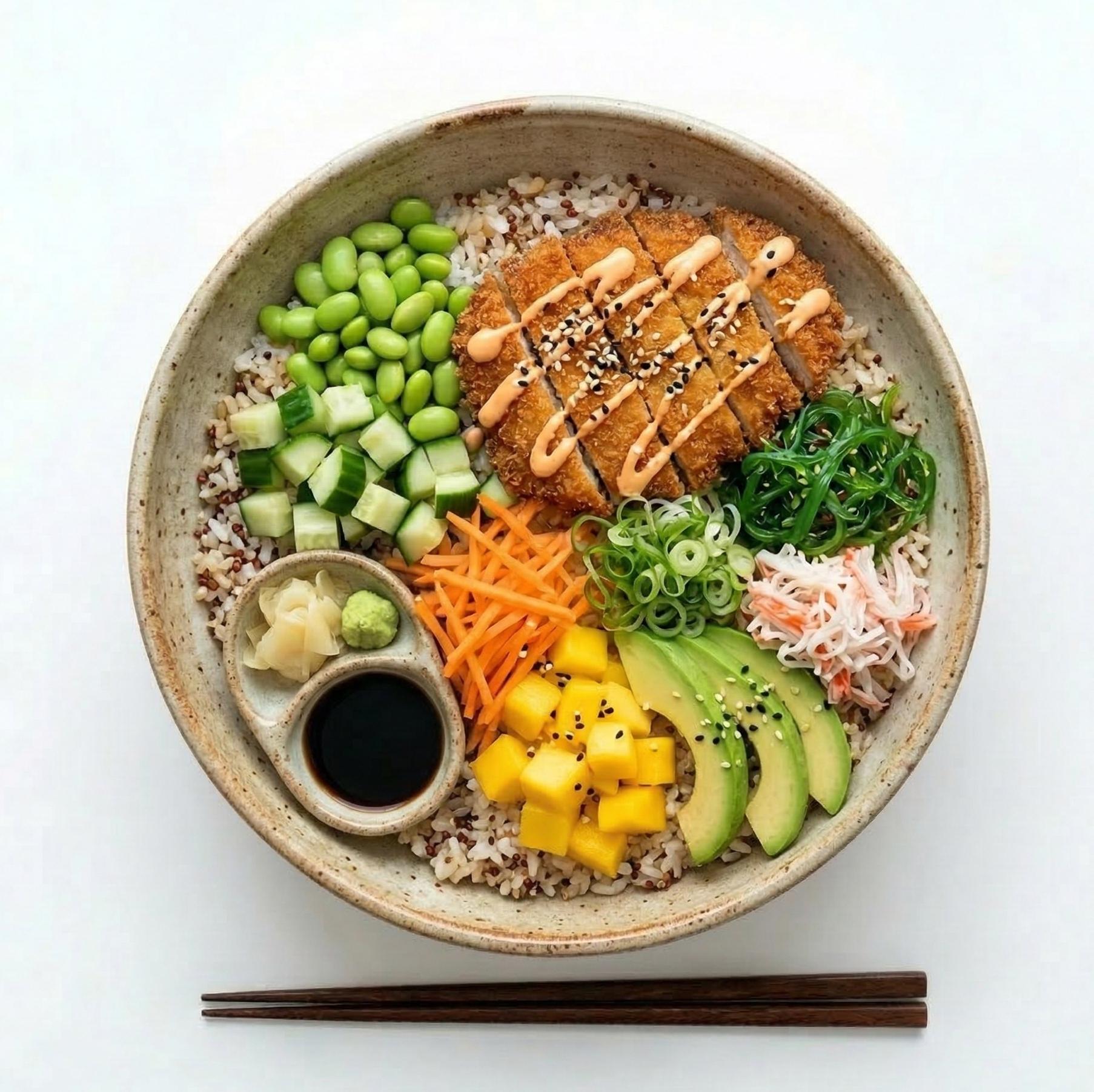 Breaded Chicken Poke Bowl