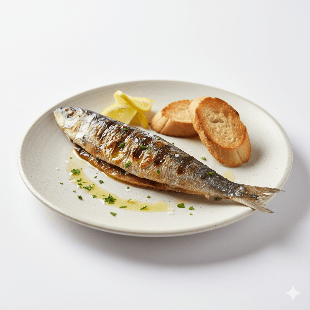Grilled Sardine with Garnish