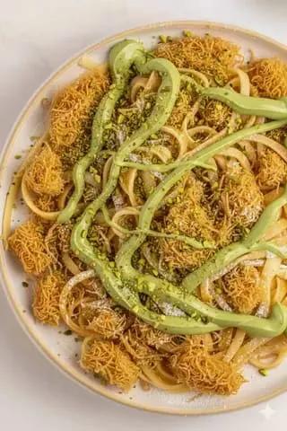 Crepe Spaghetti Kunafa Pistachio