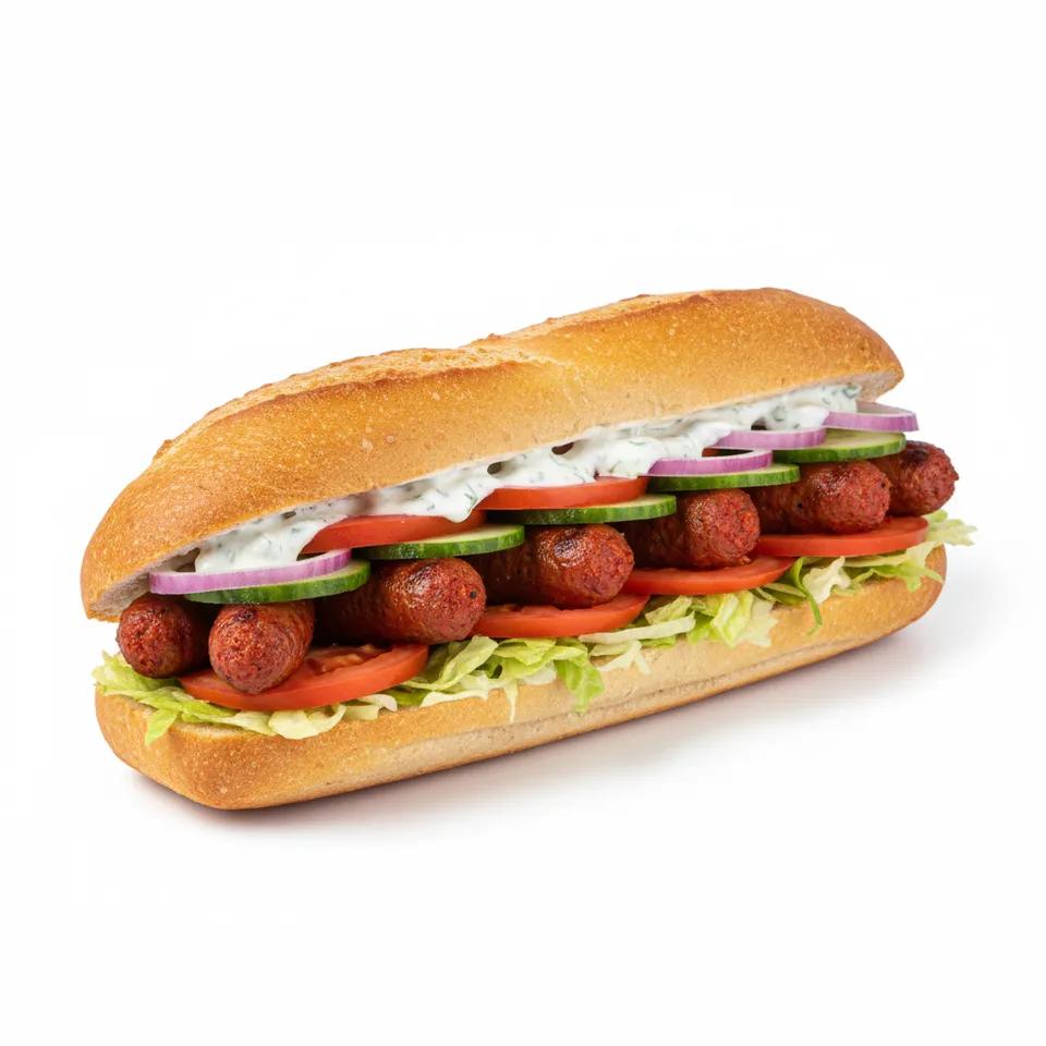 Merguez sandwich (3/4) with fries
