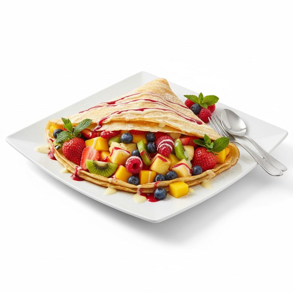 Fruit-mixed crepe