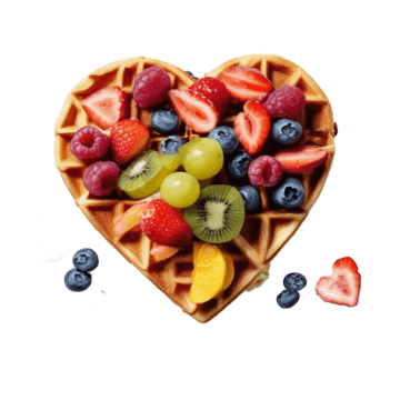 Fruit Heart Waffle