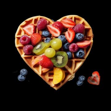 Fruit Heart Waffle