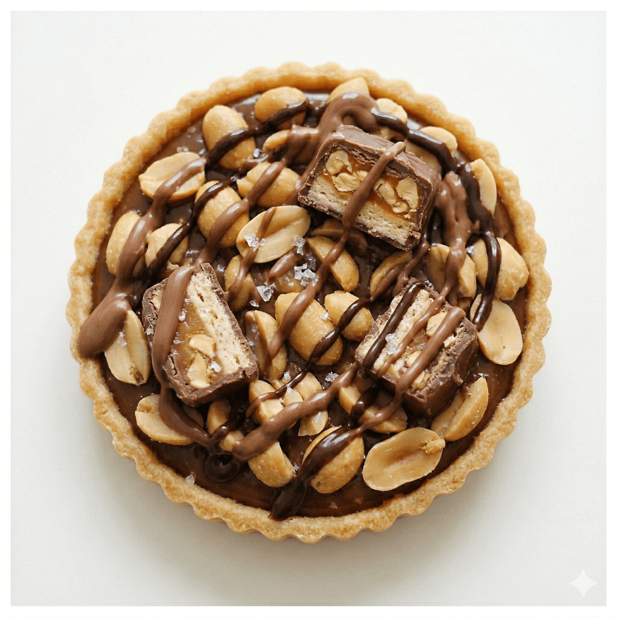 Salted caramel peanut tart