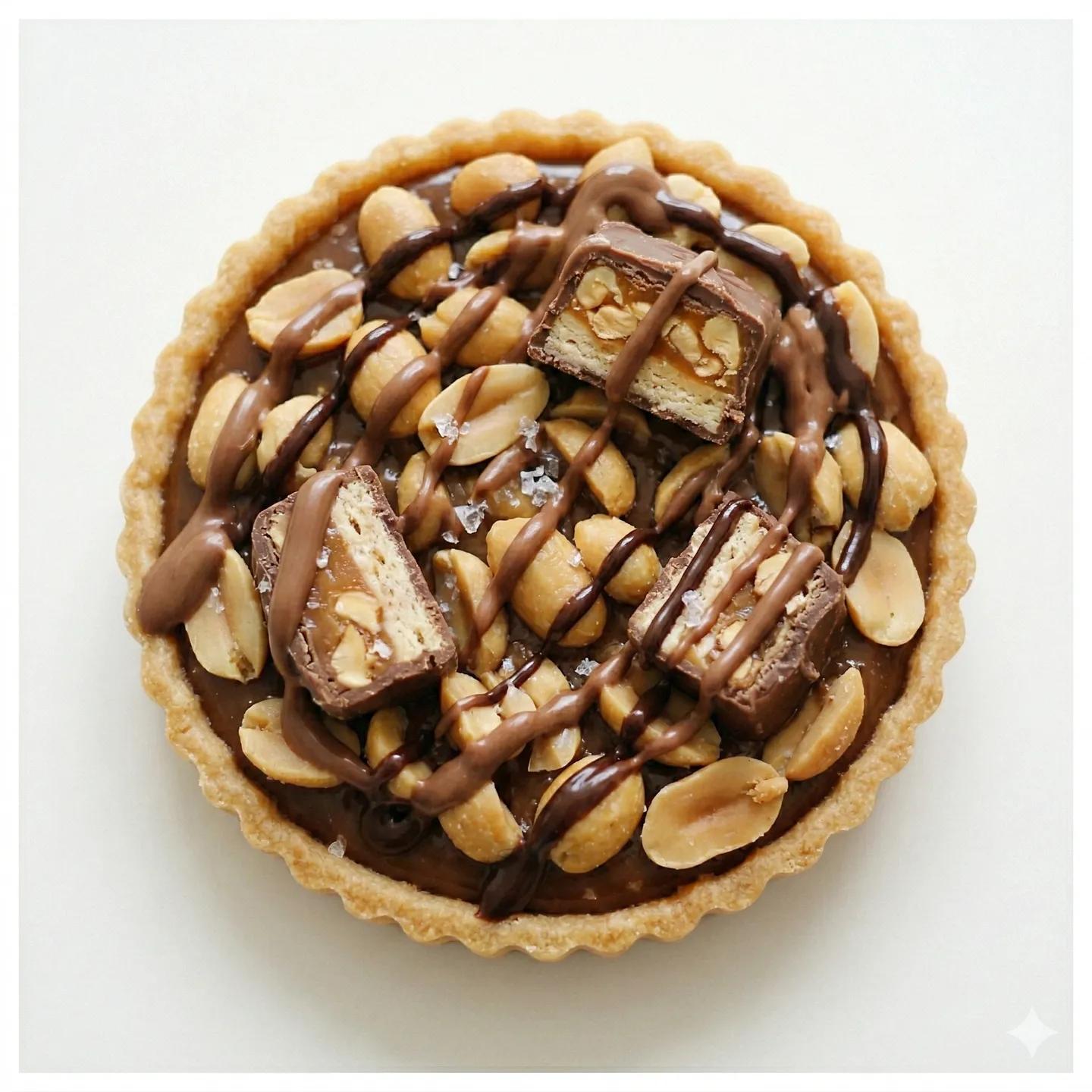 Salted caramel peanut tart