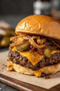 Beef Burger cheese frites