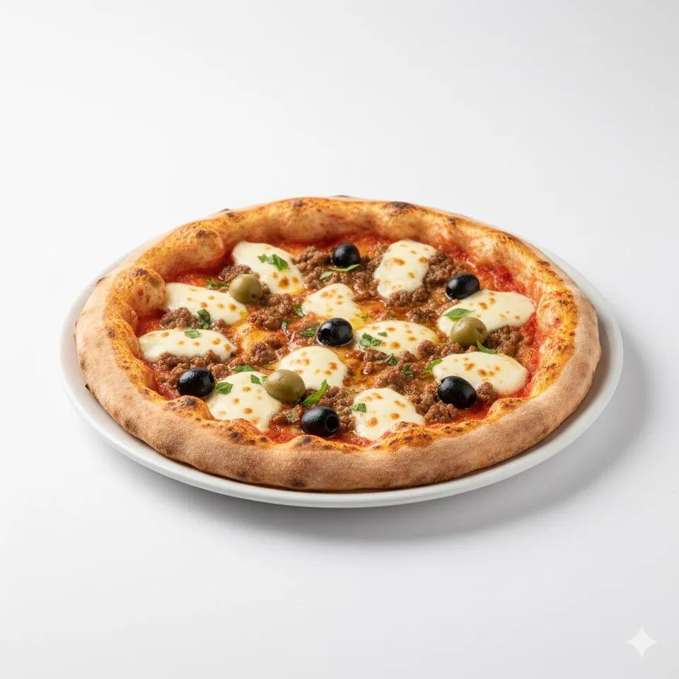 Pizza Viande Hachée au Feu de Bois